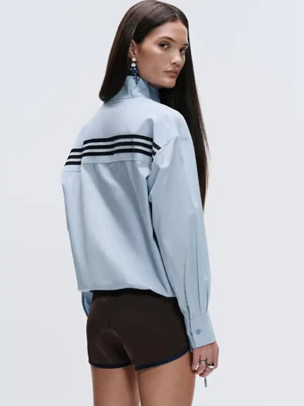Adidas x ASOS Funnel Neck Blue Shirt