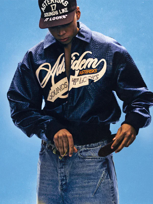 Adidem-Asterisks-Crocodile-Cursive-Leather-Jacket-Copy