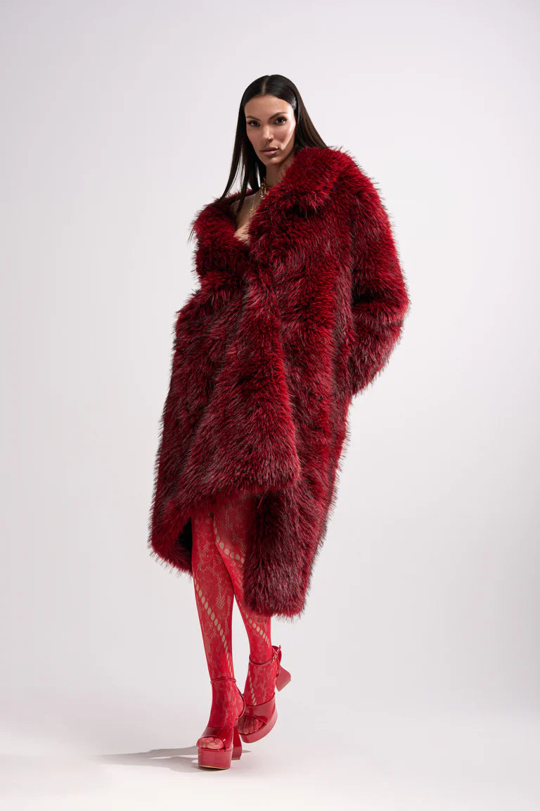 Akira-Faux-Fur-Coat-In-Red