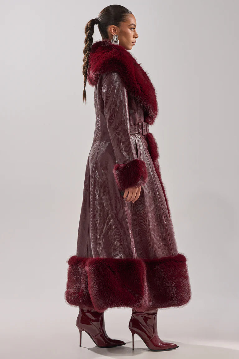 Akira-Vivian-Fur-Trim-Coat-In-Burgundy