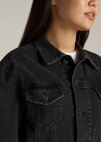 Black Denim Jacket Women, Stone Wash Zing Apparel