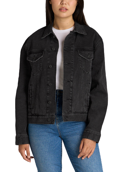 Black Denim Jacket Women, Stone Wash Zing Apparel