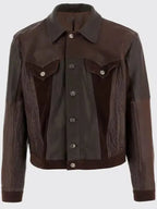 American Idol S23 Luke Bryan Brown Leather Trucker Jacket