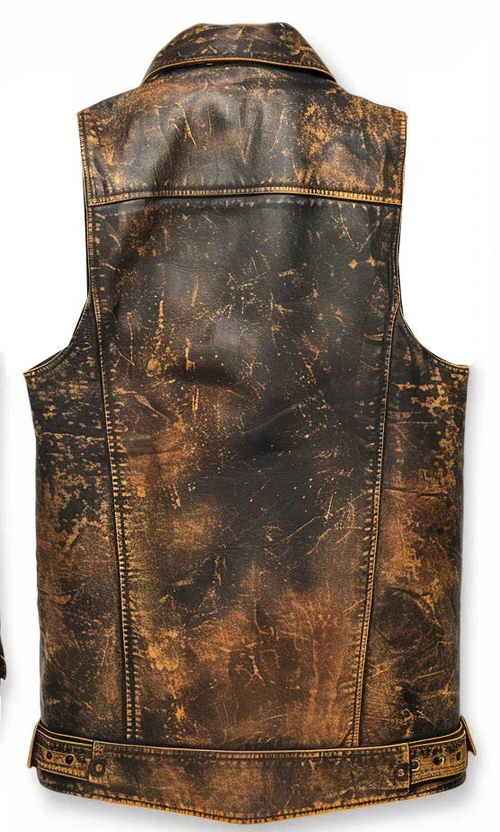 Vintage Brown Leather Vest For Men Zing Apparel