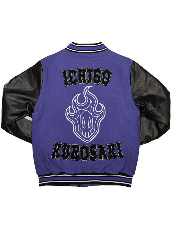 BLEACH-Ichigo-Kurosaki-Purple-Varsity-Jacket-Back