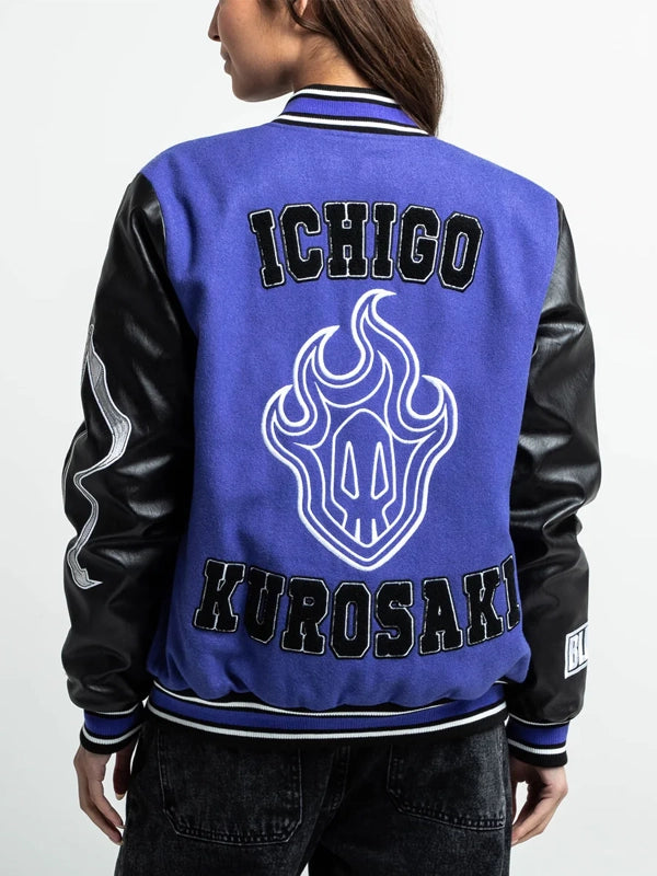 BLEACH-Ichigo-Kurosaki-Varsity-Purple-Jacket-Back