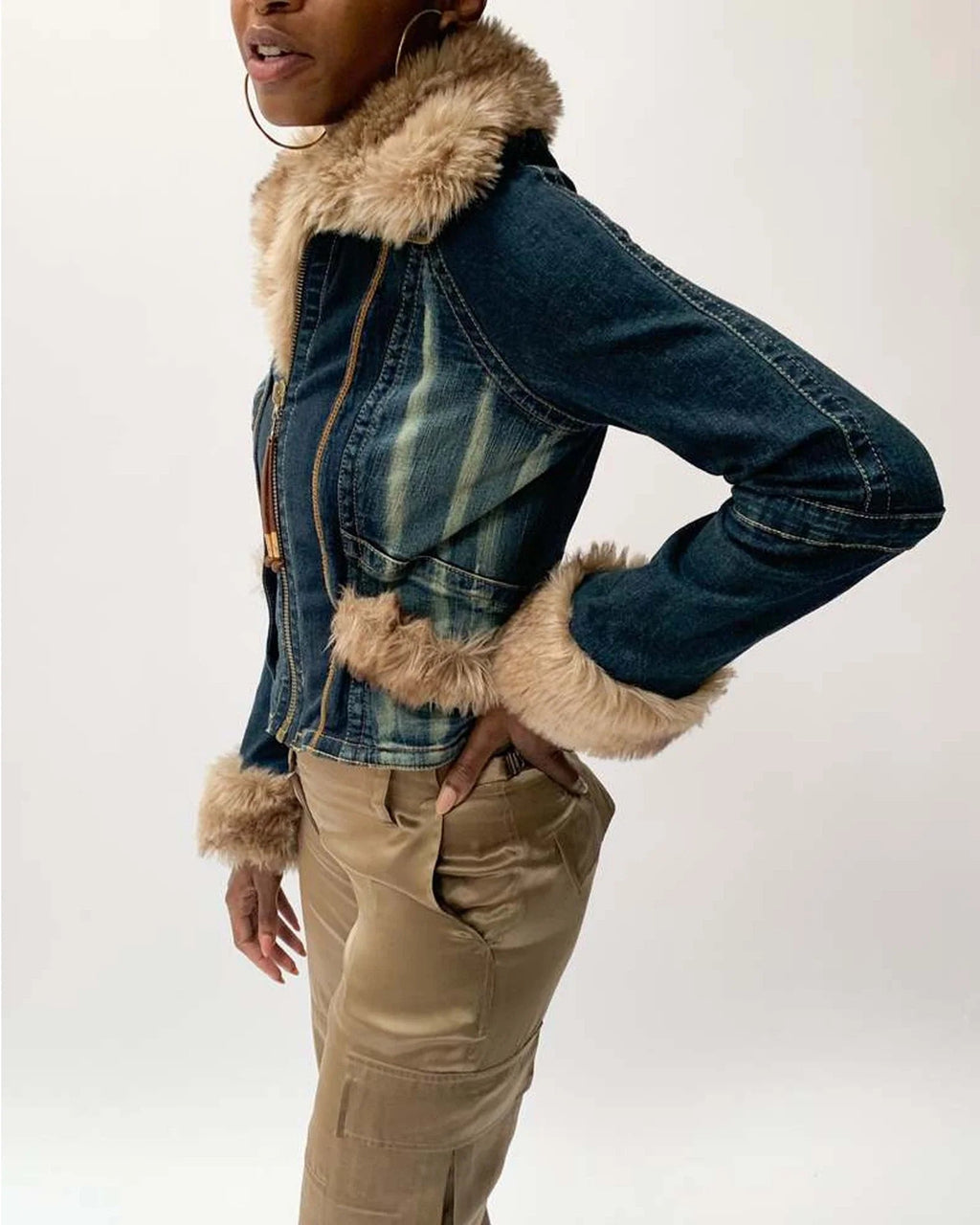 Baby-Phat-Faux-Trimmed-Blue-Jacket