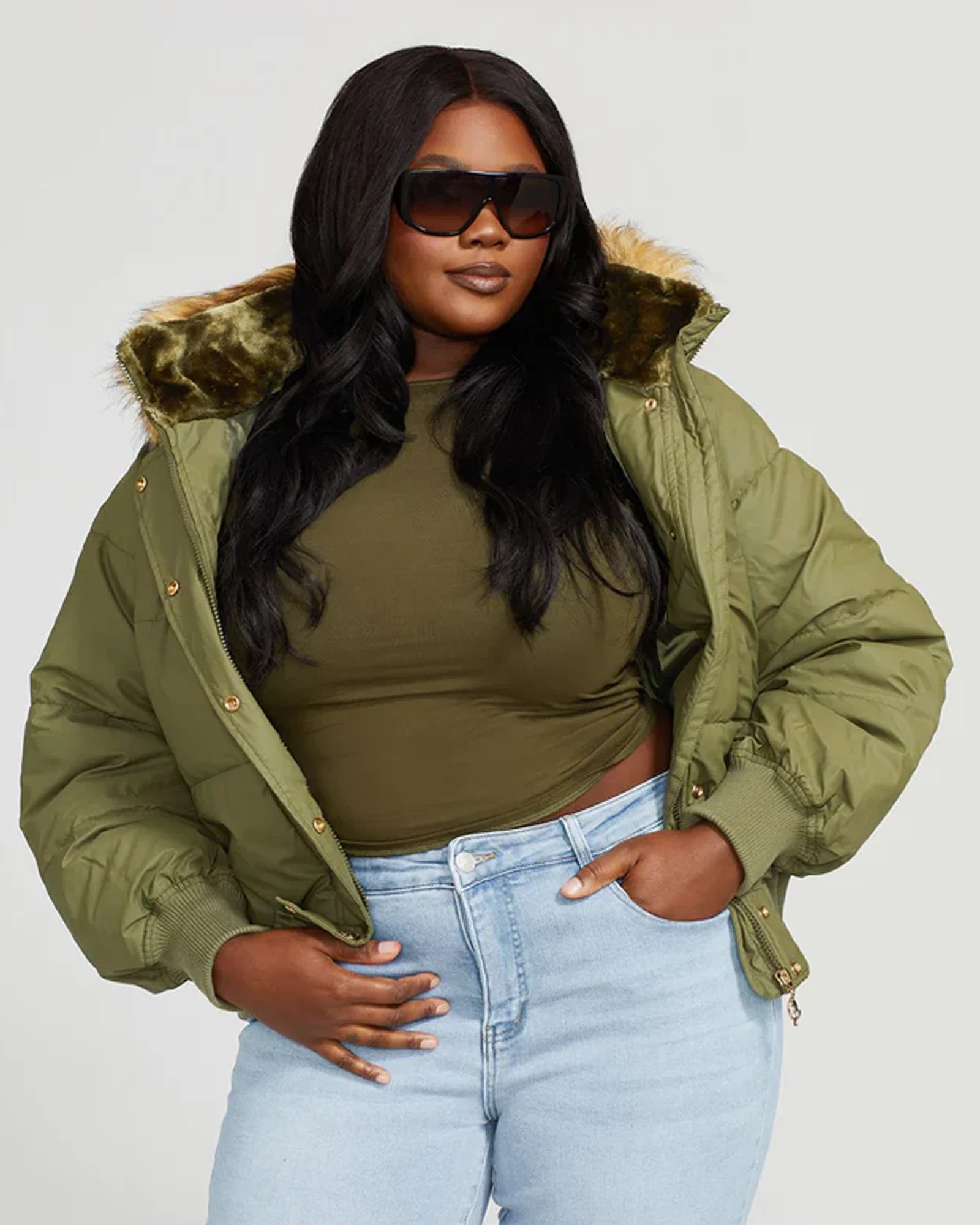 Baby-Phat-Olive-Puffer-Jacket