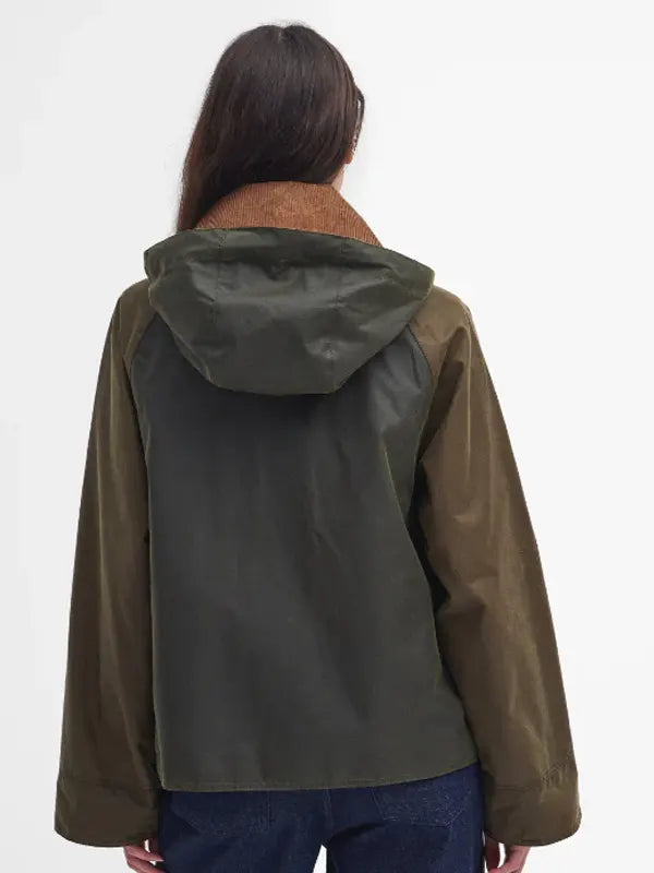 Barbour Reighton Waxed Cotton Jacket Women Back