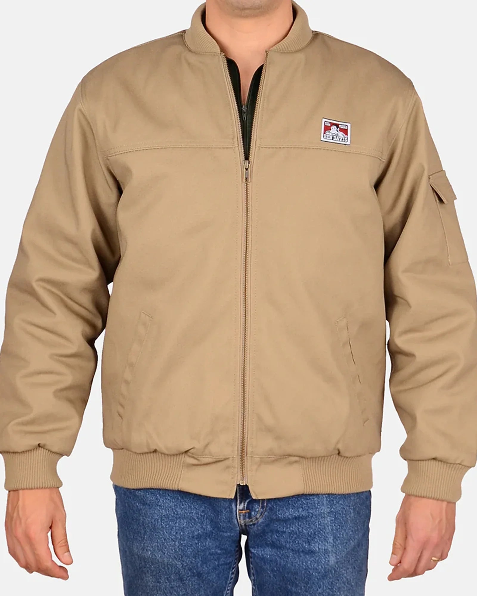 Ben-Davis-Bomber-Jacket-Khaki