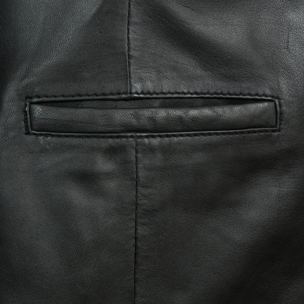 Fitted Leather Blazer Women Black Zing Apparel