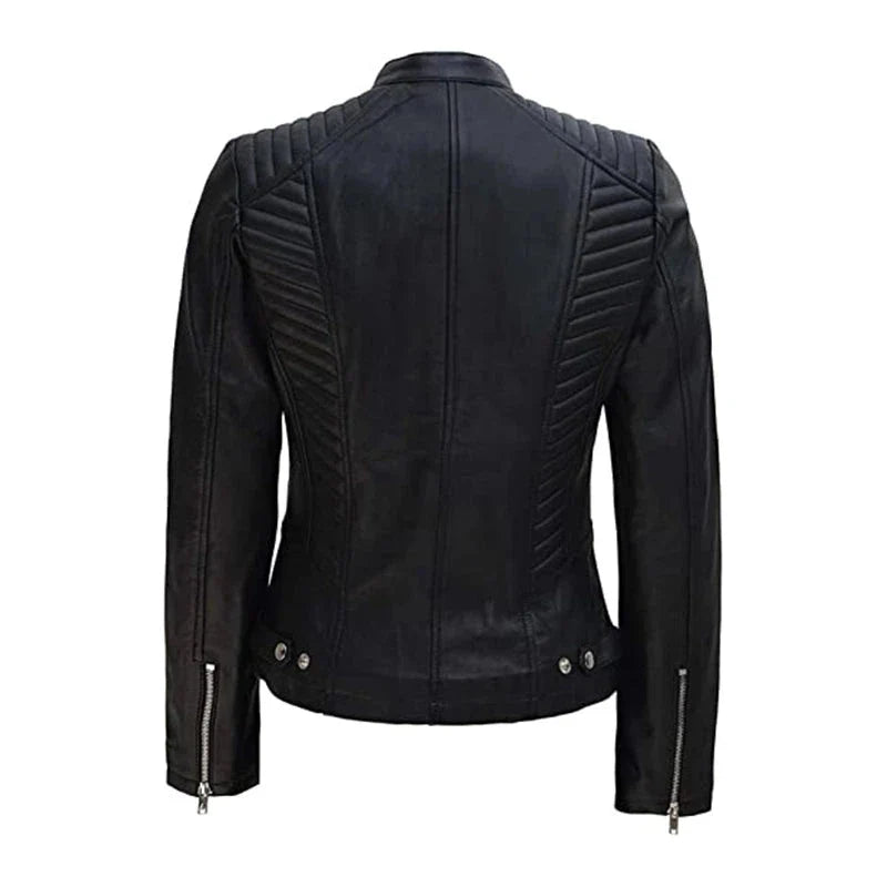Leather Jacket Padded, Women Biker Jacket Zing Apparel