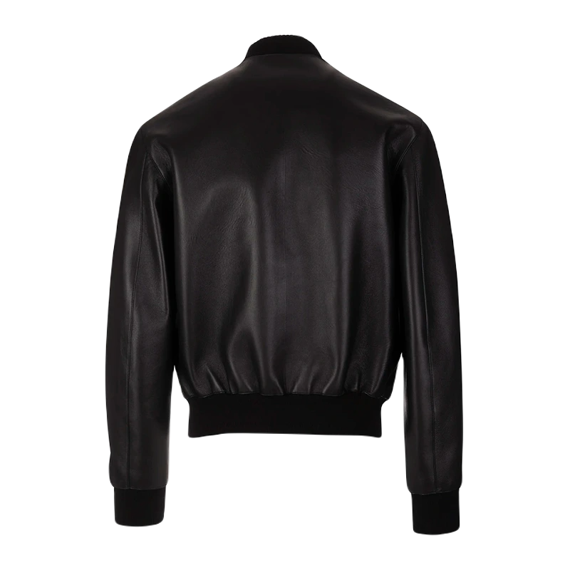 Plain Leather Bomber Jacket Women, Black Zing Apparel