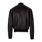 Plain Leather Bomber Jacket Women, Black Zing Apparel