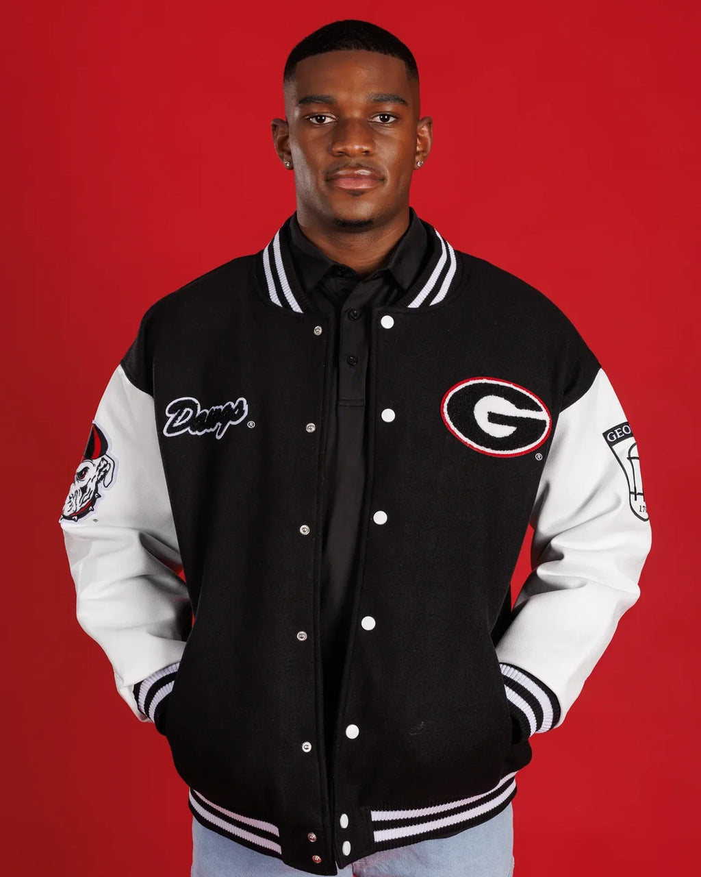 Black-UGA-Varsity-Letterman-Jacket