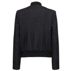 Bomber Varsity Jacket Women, Black Zing Apparel