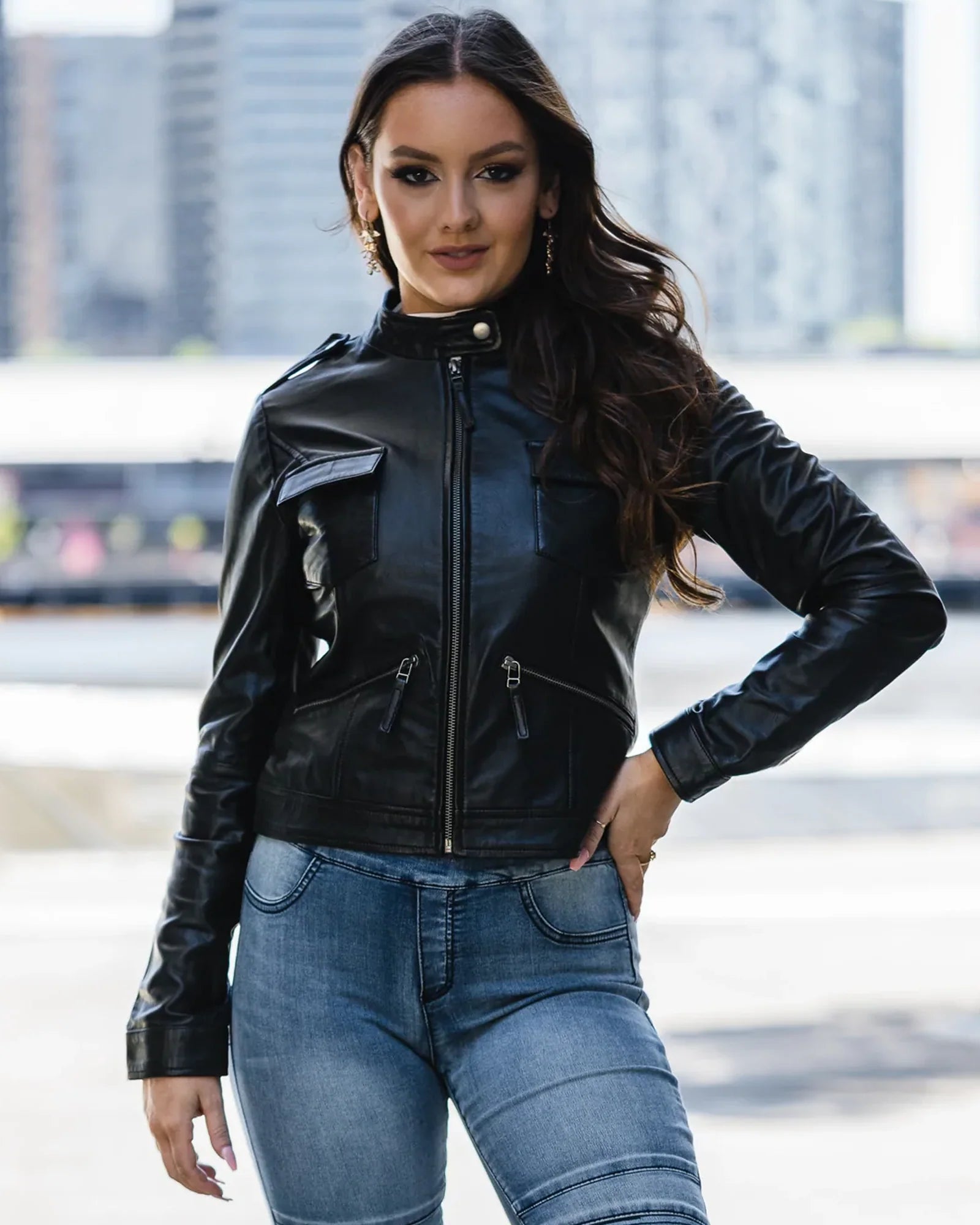 Black Leather Jacket Women Buy