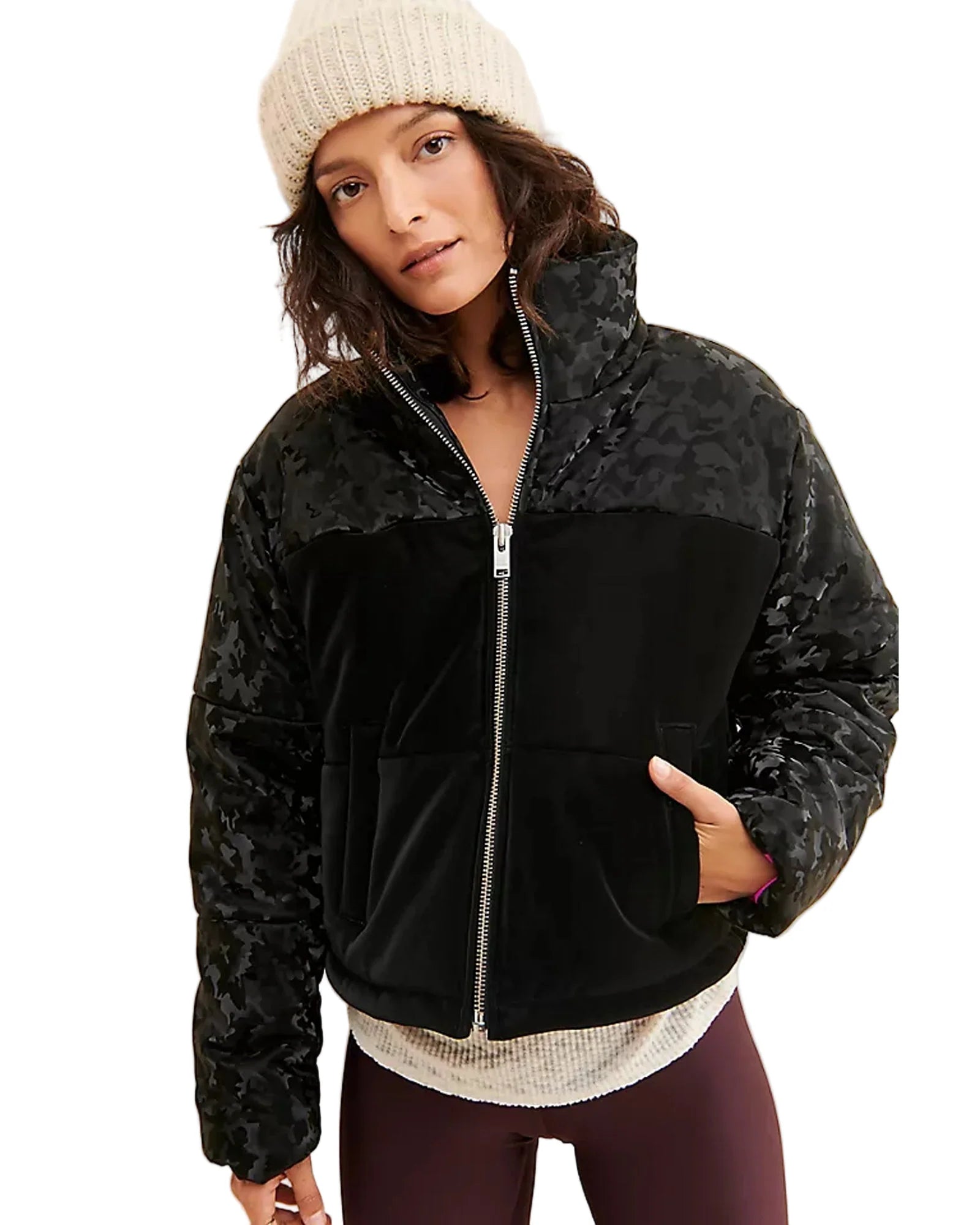 Blue Revival Black Camo Puffer