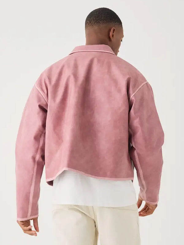Boohooman-Pink-Leather-Jacket-Back
