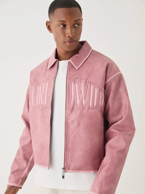 Boohooman-Pink-Leather-Jacket