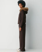 Brown-Aritzia-Fur-Hoodie-Side-View