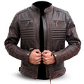 Brown Leather Biker Jacket