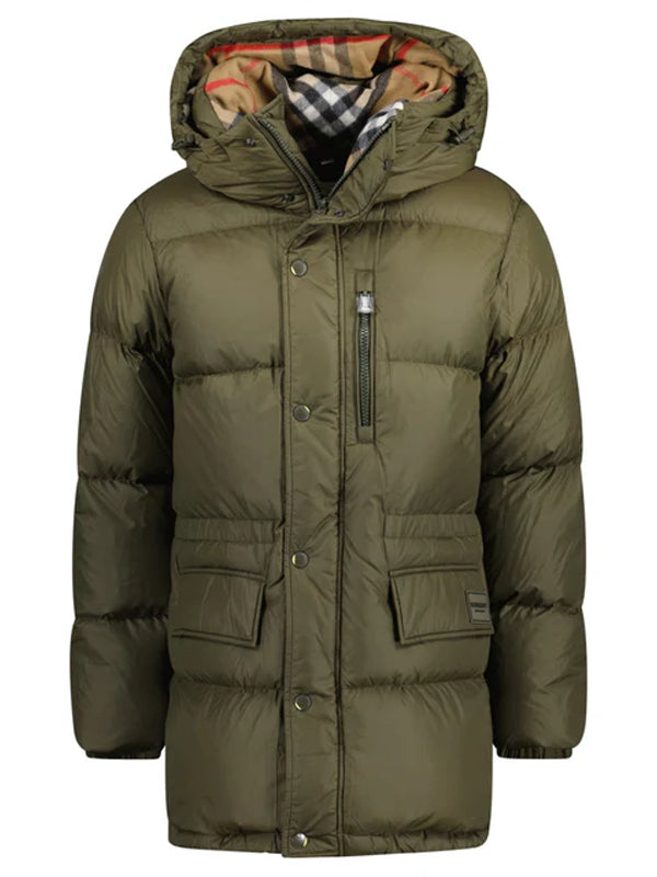 Burberry-Haworth-Mid-Length-Down-Puffer-Jacket-Khaki-Green
