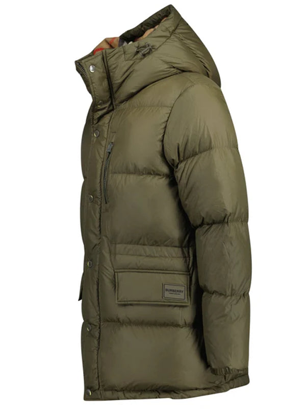Burberry-Haworth-Mid-Length-Down-Puffer-Khaki-Green-Jacket
