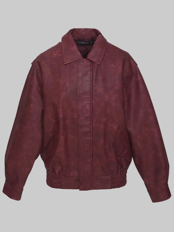 Burgundy-LIONESS-Kenny-Bomber-Jacket