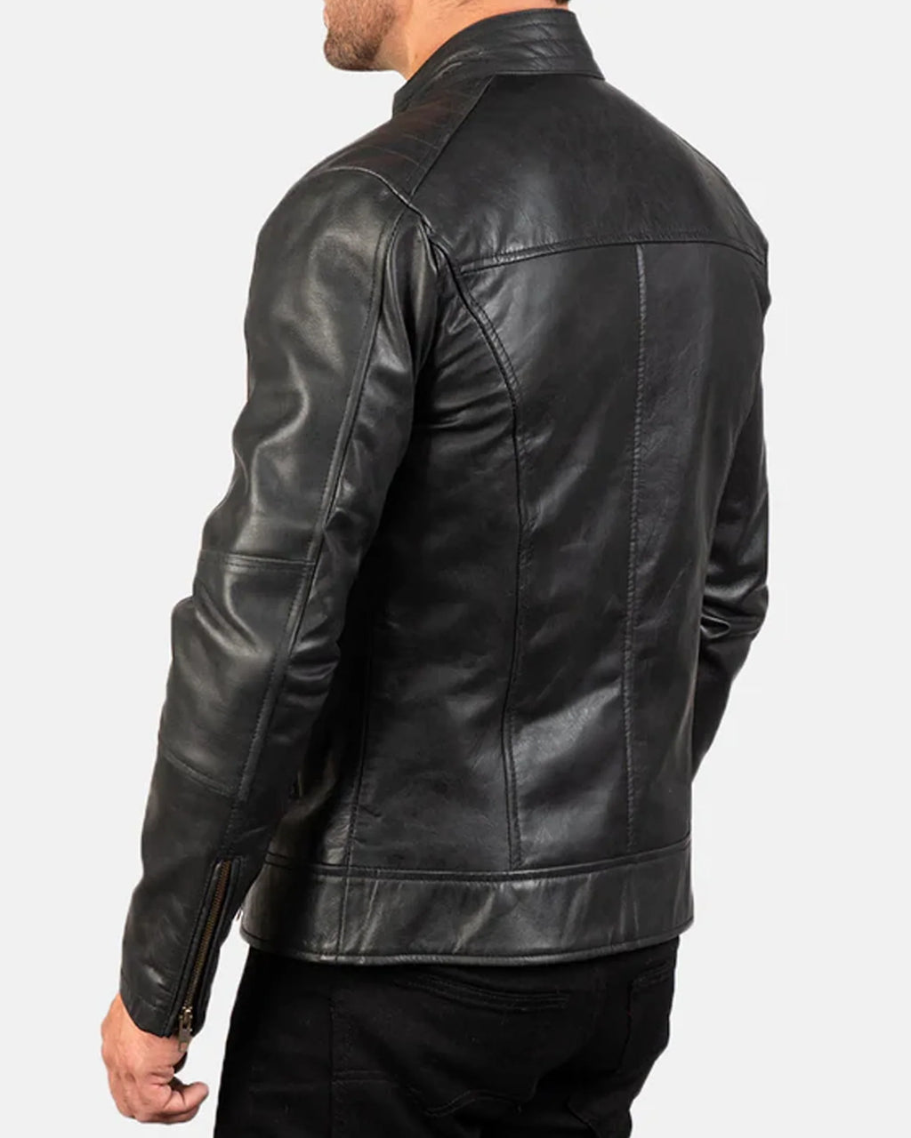 Dean Black Leather Biker Jacket
