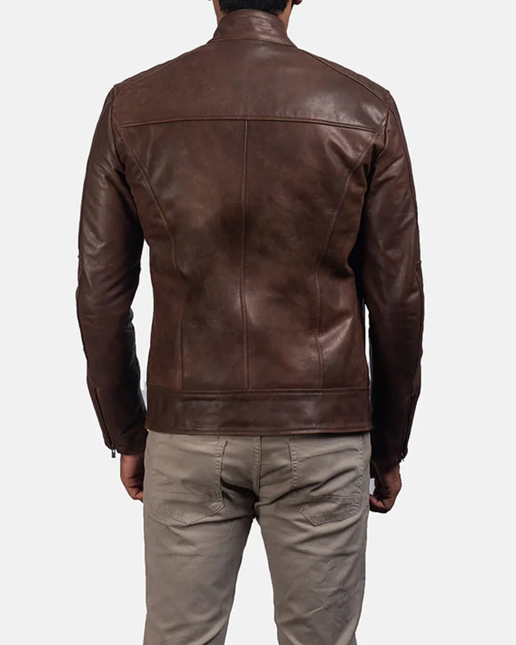Dean Brown Leather Biker Jacket