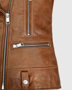 Buy Kylie Jenner Brown Leather Jacket