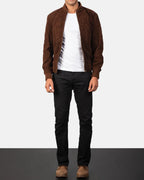 Shane Mocha Suede Bomber Jacket