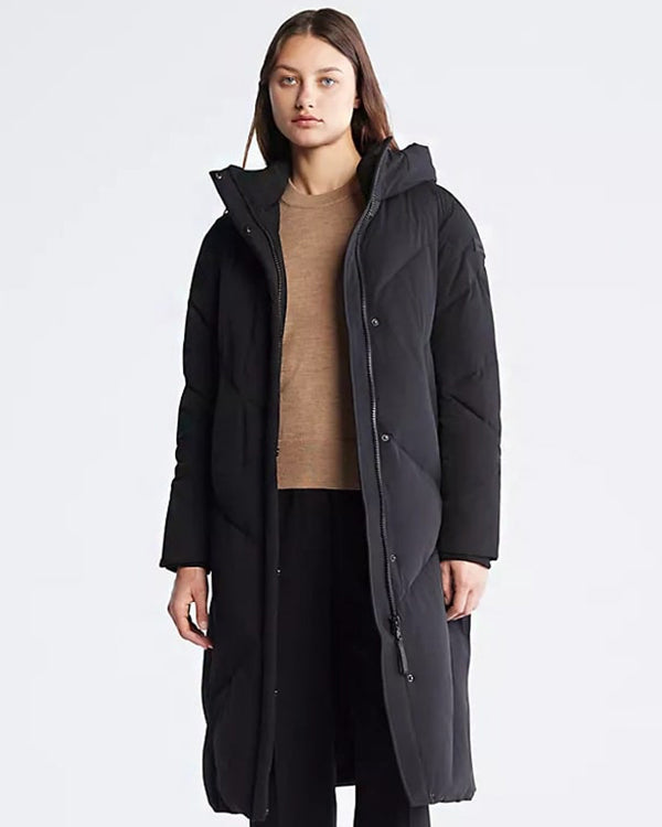 Meghan Markle Calvin Klein Quilted Maxi Puffer Jacket