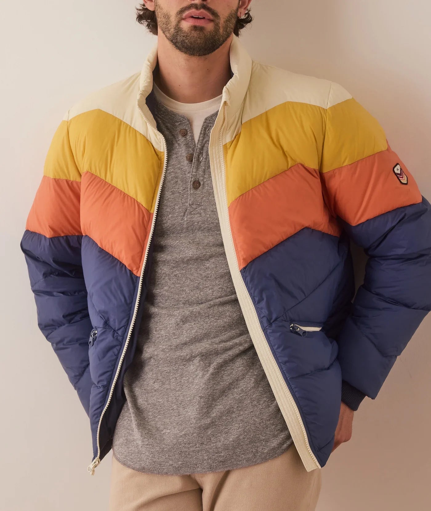 Colorblock Puffer Jacket For Sale