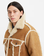 Cozy Levi’s Shearling Trucker Jacket with denim