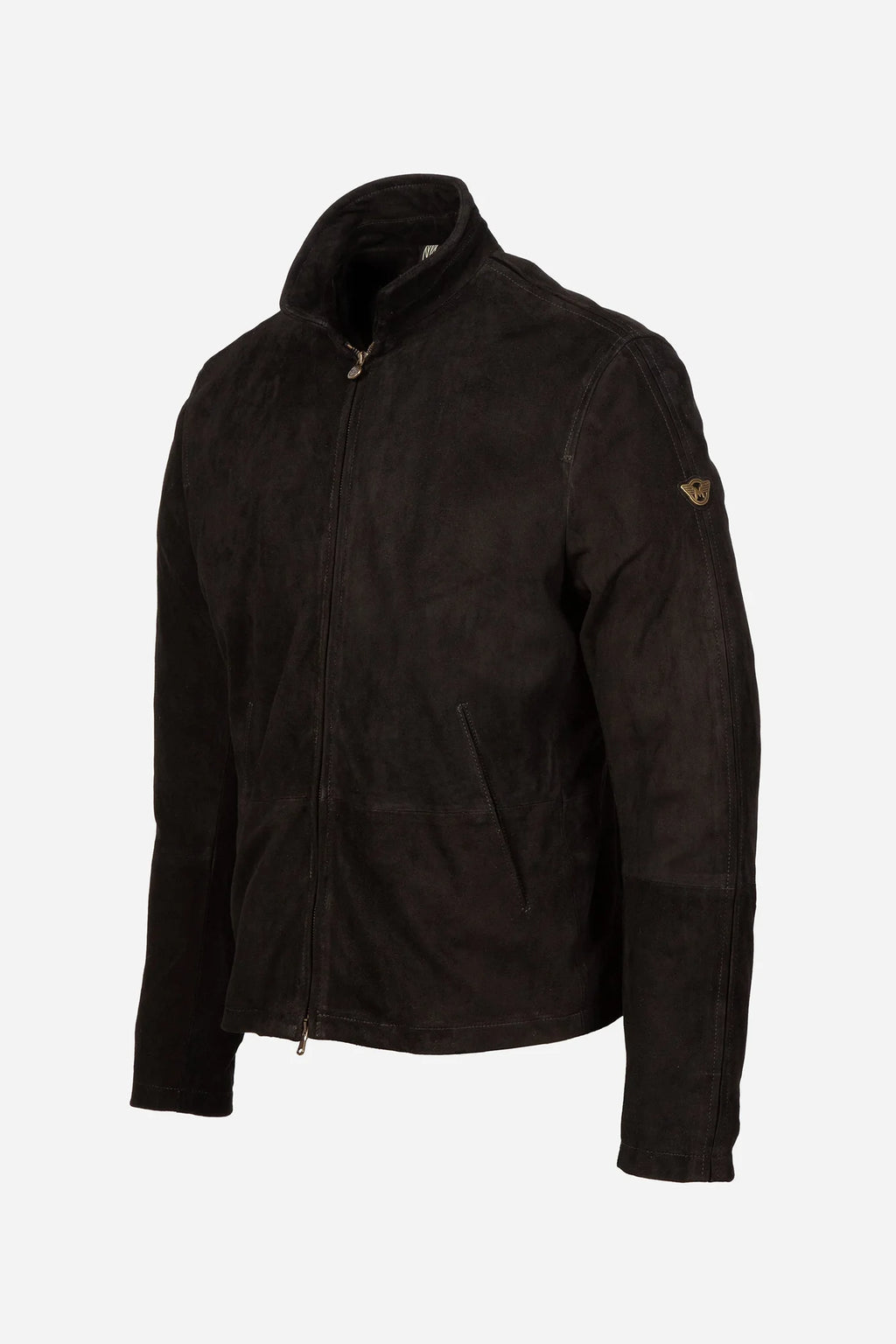 Craig suede blouson jacket front view stylish look