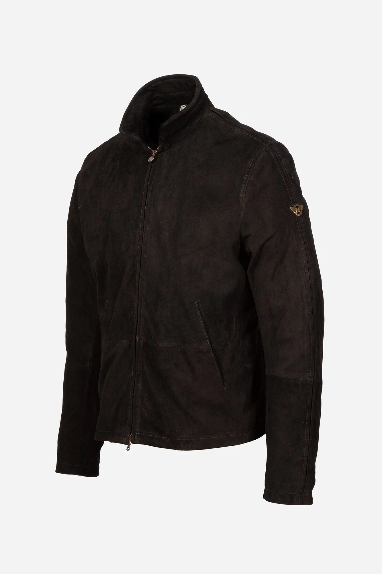 Craig suede blouson jacket front view stylish look