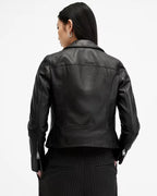 Dalby Slim Fit Leather Biker Jacket