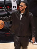 Derrick-Rose-Retirement-2026-Black-Bomber-Leather-Jacket