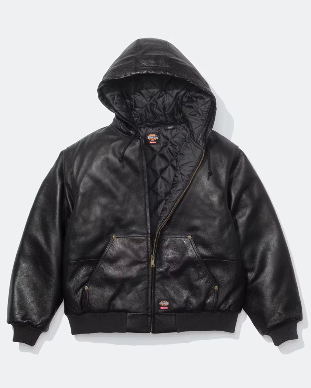Dickies-Supreme-Black-Leather-Jacket