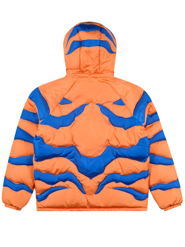 Digimon-Greymon-Puffer-Jacket-blue-orange