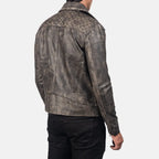Distressed Brown Cowhide Zip Lining Jacket Sale