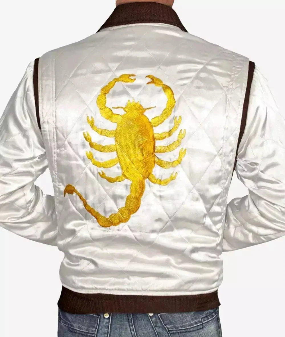 Bomber Jacket Men Quilted Style, White Zing Apparel