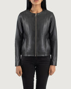 Elixir-Collarless-Leather-Jacket-Black