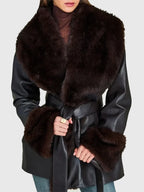Erin-Andrews-NFC-Championship-Leather-Black-Coat
