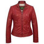 Women Biker Jacket, Leather Jacket Red Zing Apparel