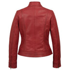 Women Biker Jacket, Leather Jacket Red Zing Apparel