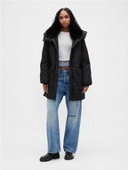 GAP-Faux-Fur-Trim-Midi-Puffer-Jacket-Black