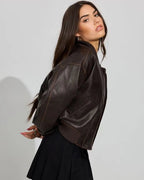 Garage-Clothing-Brown-Leather-Jacket-Side-View